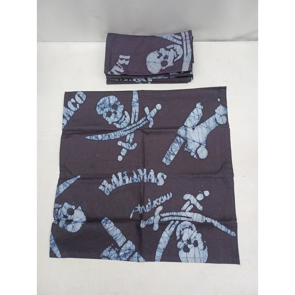 Set of 8 Cloth Napkins For Halloween pumpkin ghost spider skull Pirates